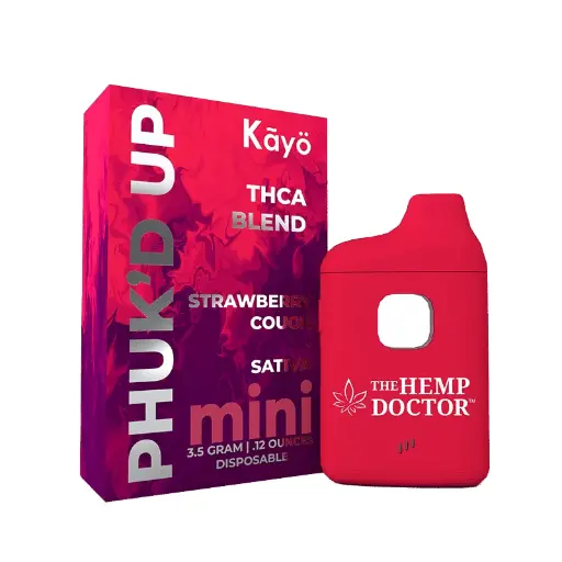 [Q-4262-04] Phuk'd Up 3.5g Disposable MINI 5PK DISPLAY (Strawberry Cough)