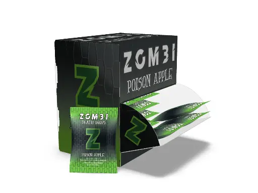 [Q-4271-03] ZOMBI Death Drop Gummies 9000mg 30pk display THC-P (Poison Apple)