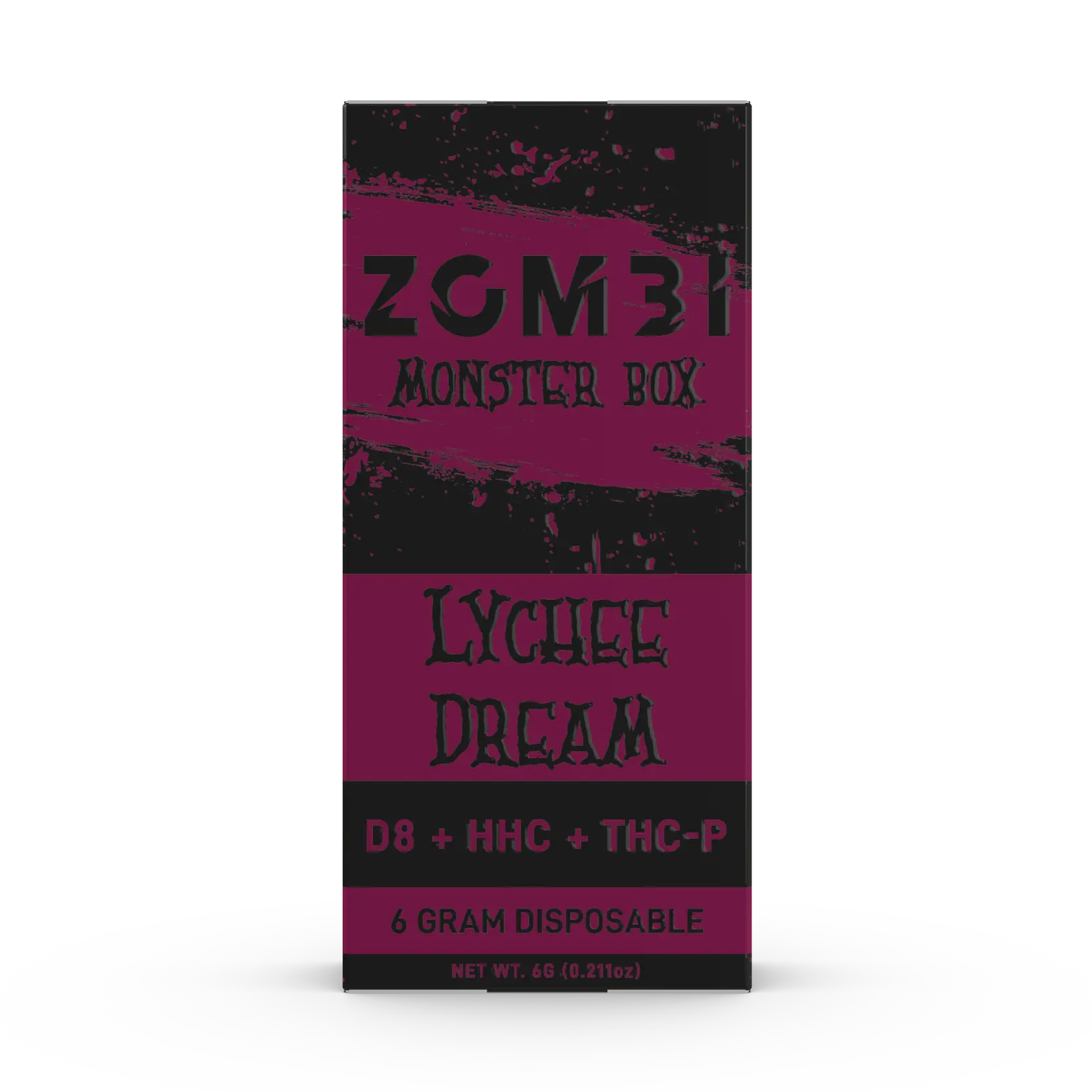 [Q-4266-05] ZOMBI 6g Monster Box Disposable D8 HHC THC-P 6PK (Lychee)