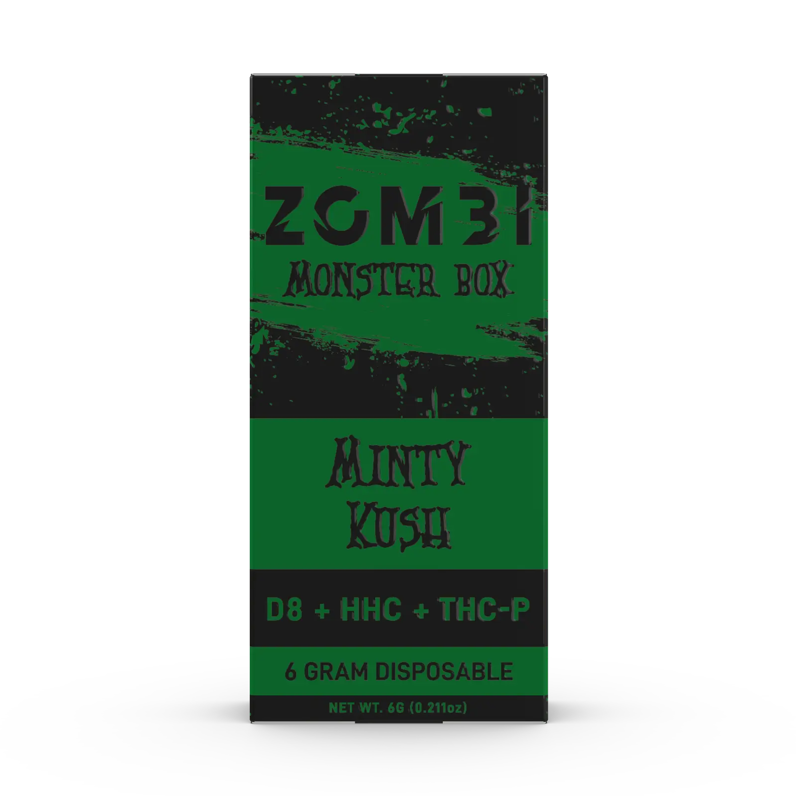 [Q-4266-06] ZOMBI 6g Monster Box Disposable D8 HHC THC-P 6PK (Minty Kush)
