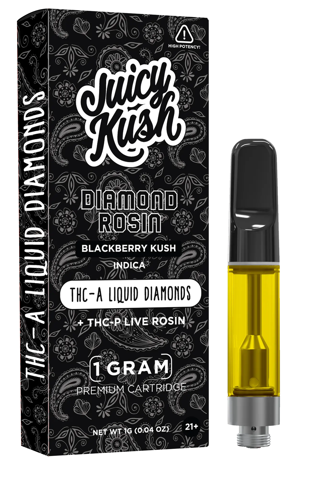 [Q-4255-03] JUICY KUSH 1G Cartridges THC-A THC-P 5PK a BOX (Blackberry Kush)