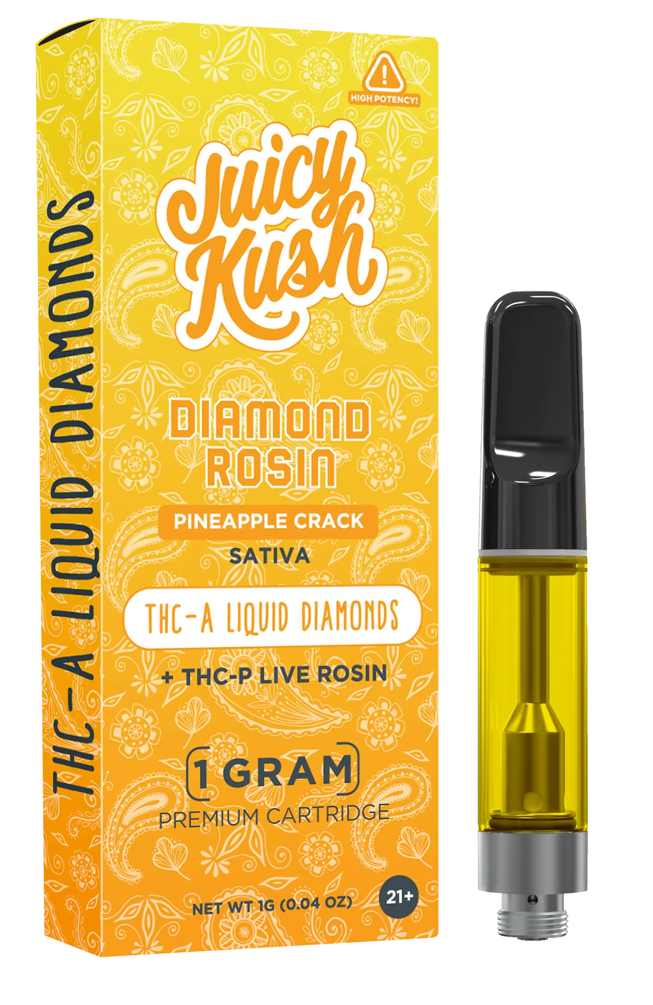 [Q-4255-05] JUICY KUSH 1G Cartridges THC-A THC-P 5PK a BOX (Pineapple Crack)