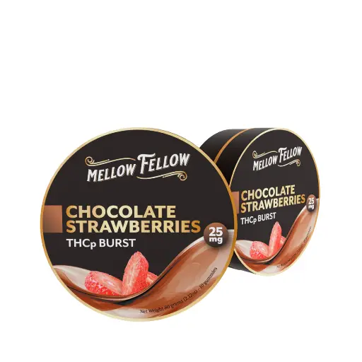 [T-1247-02] Mellow Fellow THCP Bursts Gummies - 25MG (Chocolate Strawberries)