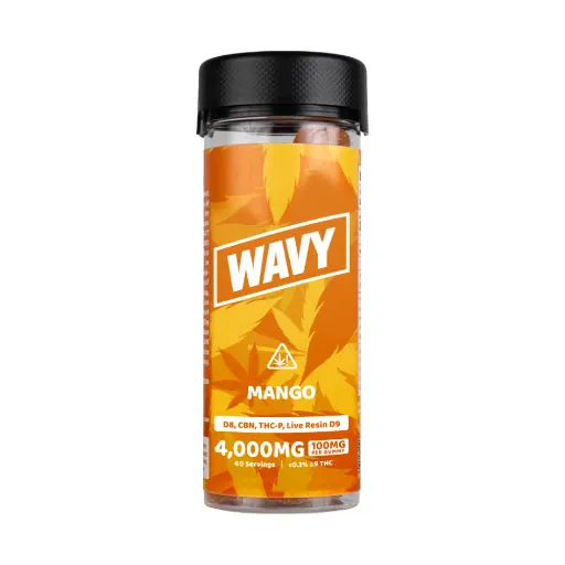 [T-1227-02] WAVY GUMMY D8 , LIVE RESIN D9 , THC-P ,CBN 10,000MG (Mango)