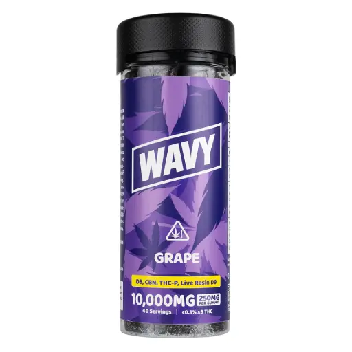 [T-1227-03] WAVY GUMMY D8 , LIVE RESIN D9 , THC-P ,CBN 10,000MG (Grape)