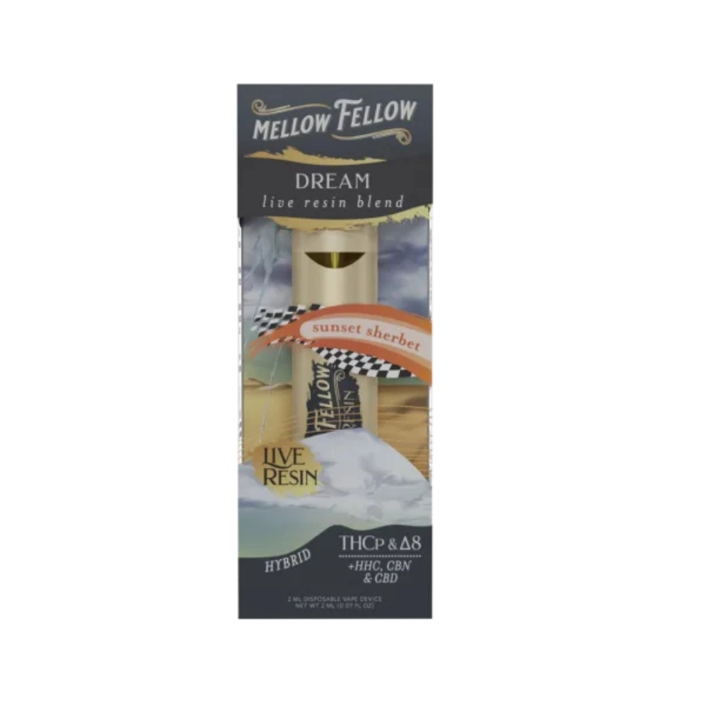 [Q-4321-02] Mellow Fellow 2ML Disposable live resin  6PK a Box (Sunset Sherbet)