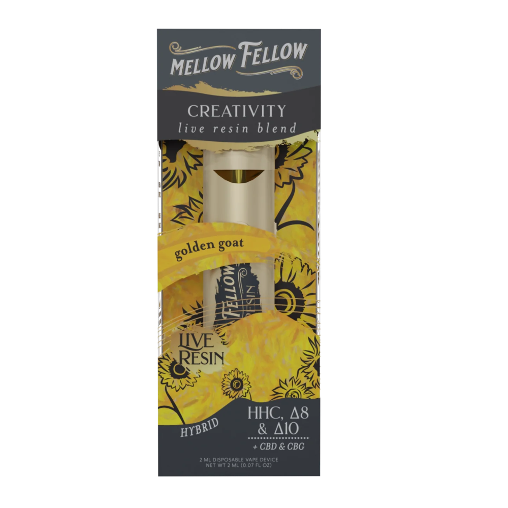 [Q-4321-03] Mellow Fellow 2ML Disposable live resin  6PK a Box (Golden Goat)