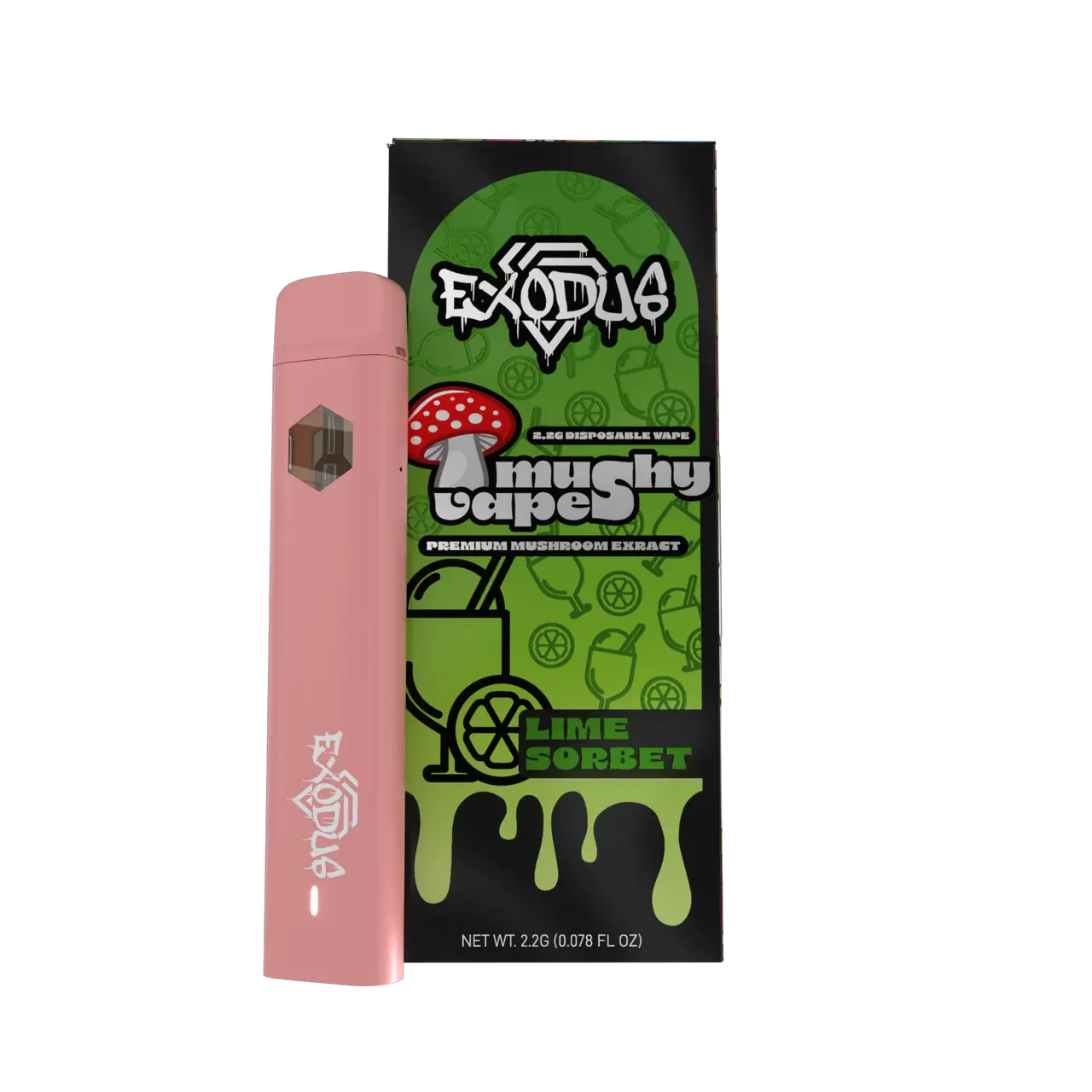 [Q-4331-12] EXODUS Mushroom Disposable Vape 2.2G (Lime Sorbet)