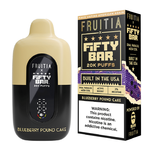 [Q-4466-06] Fifty Bar FRUITIA 20K Puffs 5pk (Blueberry Pound Cake)