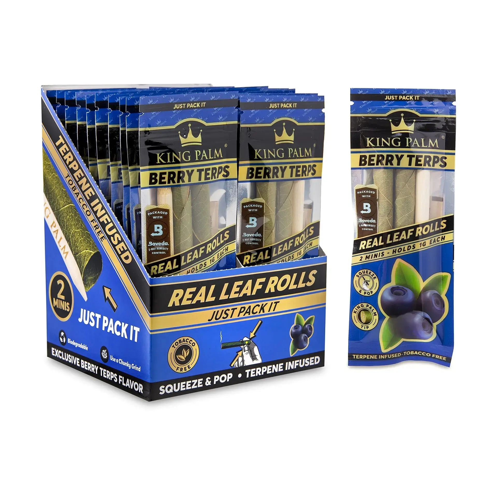 [Q-4546-02] KING PALM CONES MINI 2PK 20CT  (BERRY TERPS)