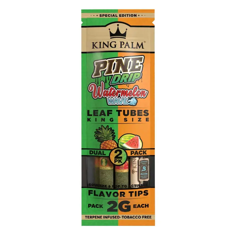 [Q-4567-02] KING PALM DUAL PACK 2PK 20CT  (PINE DRIP & WATERMELON WAVE)