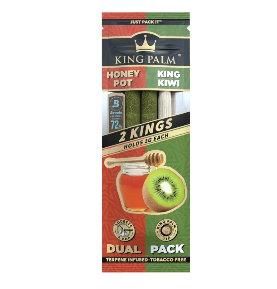 [Q-4567-04] KING PALM DUAL PACK 2PK 20CT  (HONEY POT & KING KIWI)