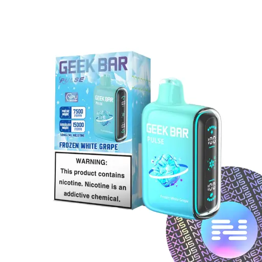 [Q-2070-06] GEEK BAR PULSE DISPOSABLE VAPE 15000 PUFFS 5PK 16ML FROZEN (White Grape)