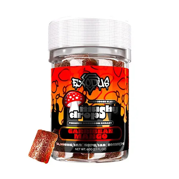 [Q-4705-02] Exodus Mushy Drops Gummies 20ct  10000mg  (Caribbean Mango)