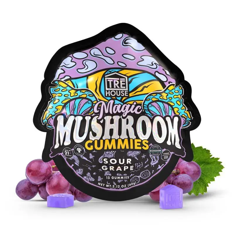 [Q-4353-08] TRE HOUSE MUSHROOM GUMMIES 15ct 10PK Box (Sour Grape)