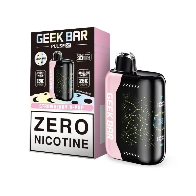 [Q-4738-05] GEEK BAR PULSE X 25K 0% NIC 18ML 5PK (Strawberry B Pop)