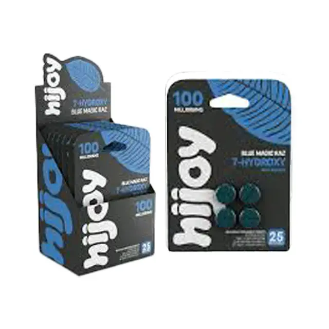 [Q-4739-04] 7-Hydroxie Hijoy with Pseudo 25mg 2CT Chewable tablets 20PK (BLUE MAGIC RAZ)