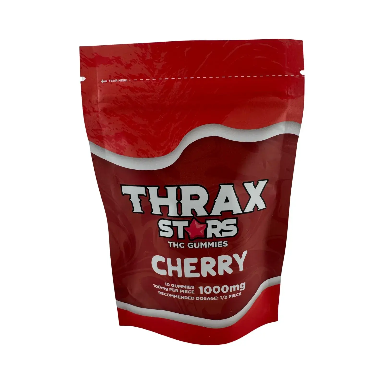 [Q-4774-10] THRAX GUMMIES 10 STARS Delta 8 1000MG (Cherry)