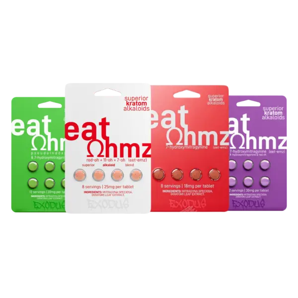 [Q-1784-11] EAT OHMZ (7-HYDROXYMITRAGYNINE) KRATOM Capsules  (Red 1CT 30MG 30CT)