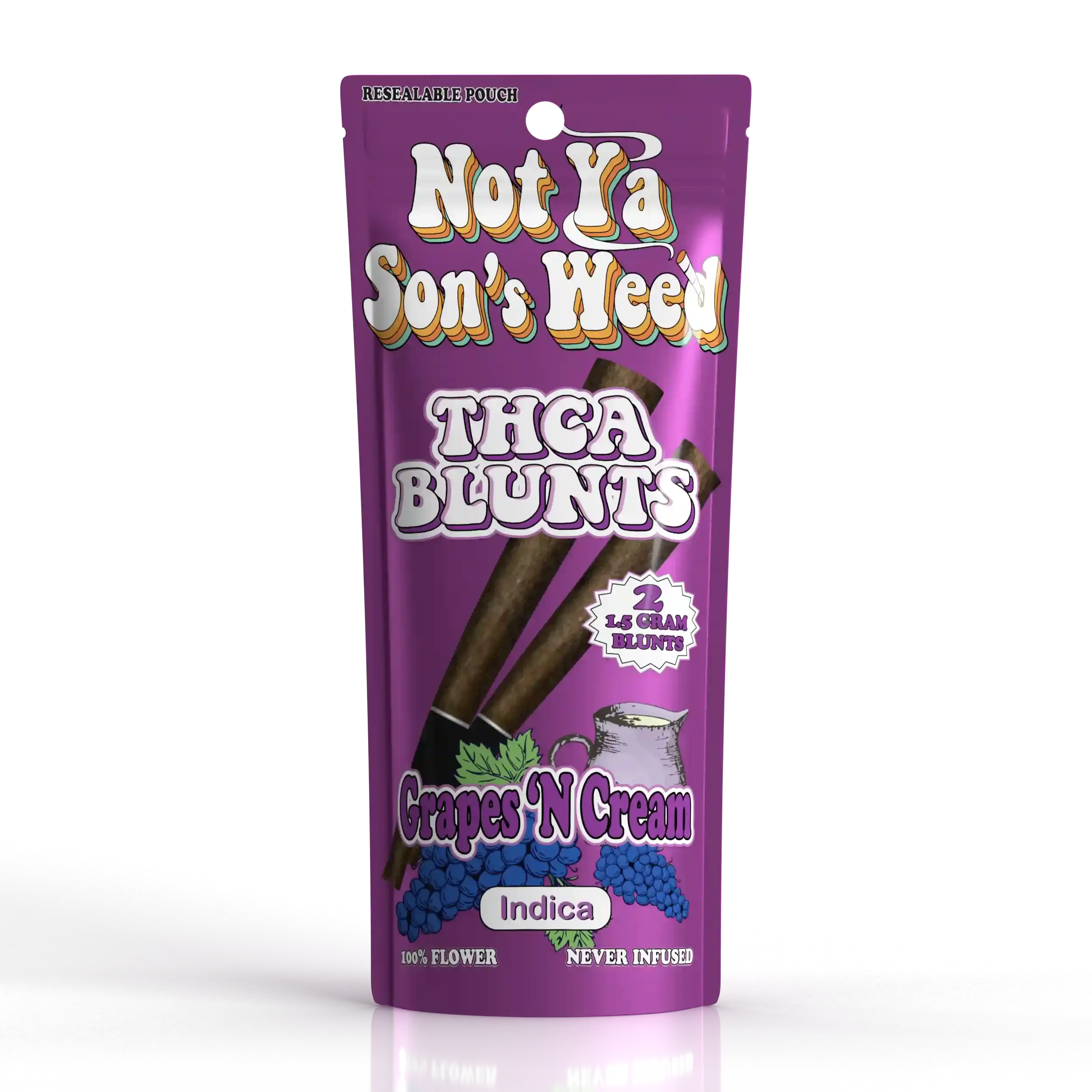 [Q-4796-03] NOT YA SON'S WEED 2PC THCA BLUNT 10PK DISPLAY (GRAPES N CREAM (Indica))
