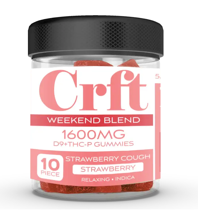 [Q-4804-02] CRFT 10 X 160MG D9 + THC-P jar  GUMMIES (Strawberry Cough)