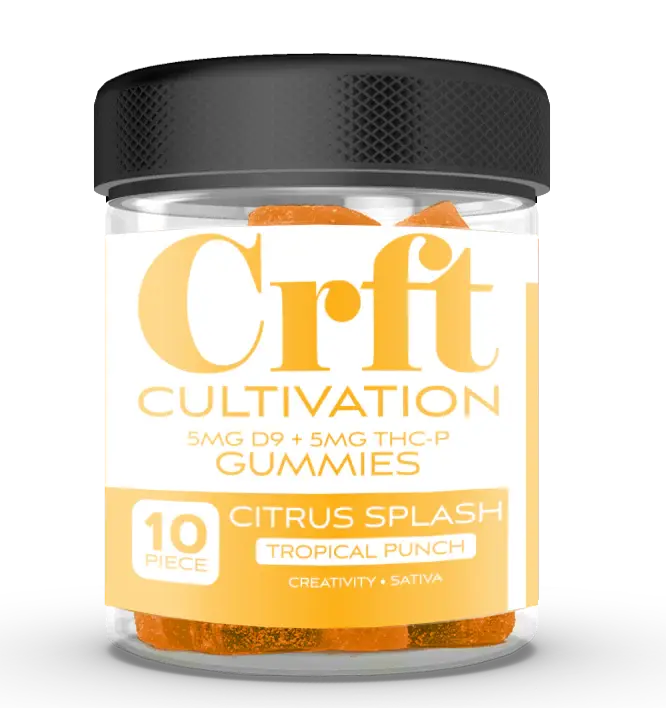 [Q-4805-03] CRFT 10 X 10MG D9 + THC-P jar  GUMMIES (Citrus Splash)