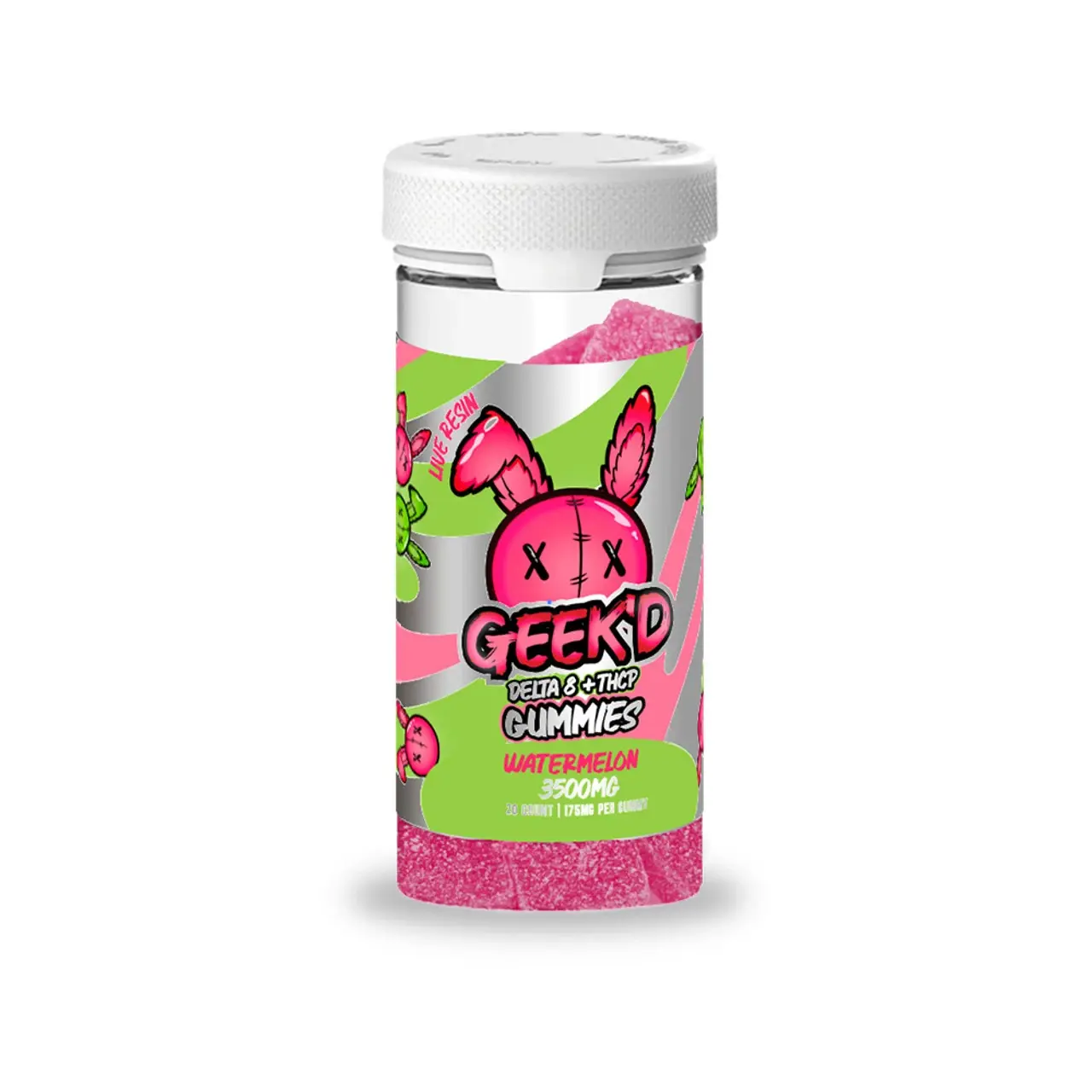 [Q-4806-04] Geek'D Gummy 3500MG jar D8+THCP (Watermelon)