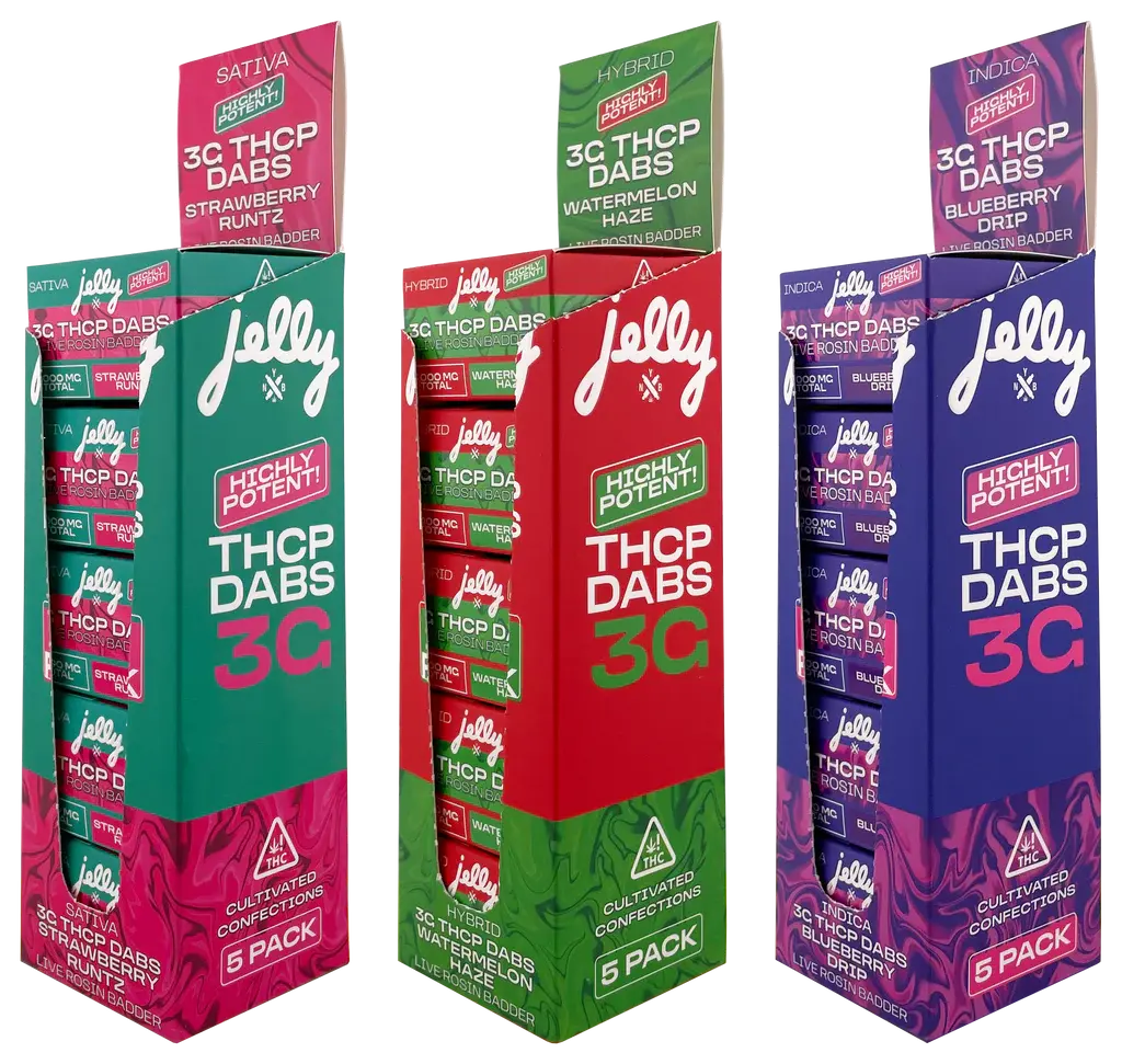 [T-1278-02] Jelly THC-P Badder Dab 3G Live Rosin 5PK a Box (Watermelon Haze)
