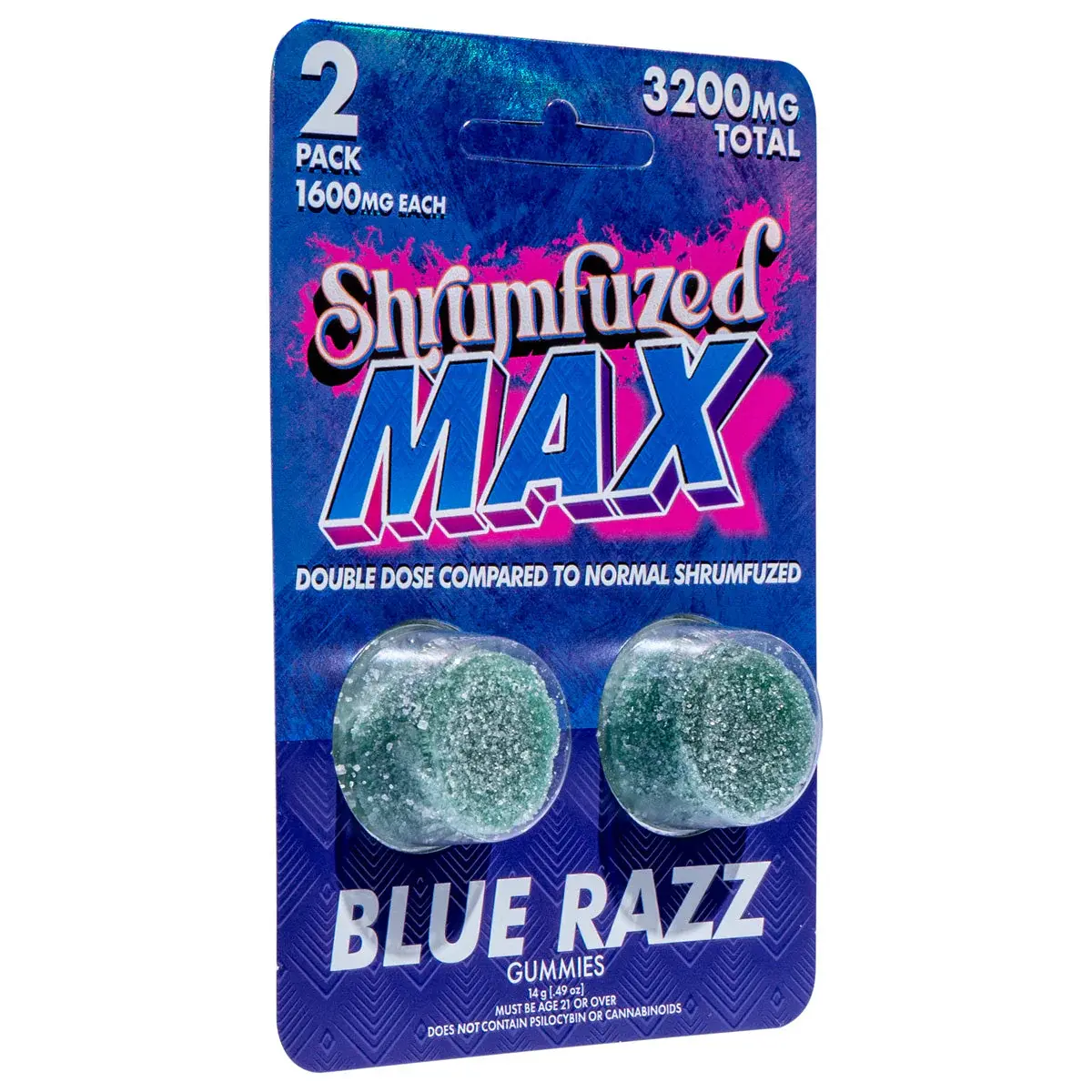 [Q-4827-01] Shrumfuzed MAX 2PK Gummies 1600mg 10ct Display (Blue Razz)