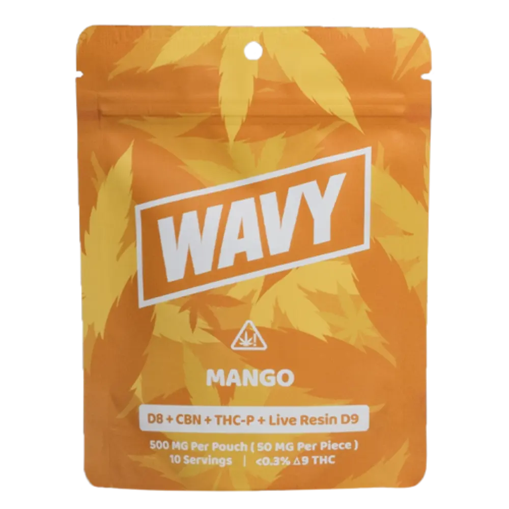 [T-1228-02] WAVY GUMMY D8, LIVE RESIN D9, THC-P, CBN 500MG Bag (Grape)