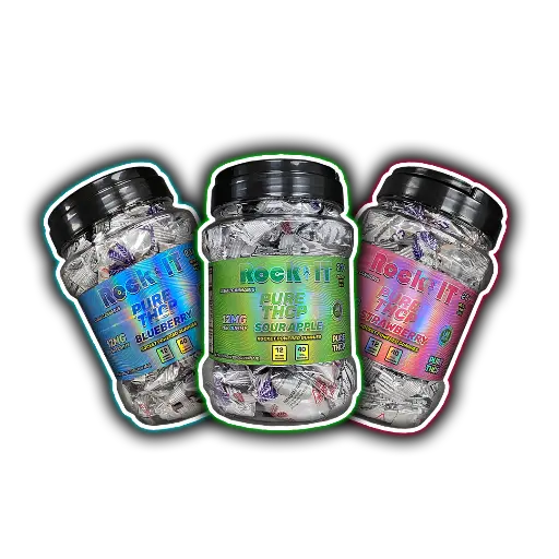 [T-1299-02] Rock It PURE THC-P 33X 480MG 40CT Gummy Jar (Strawberry)