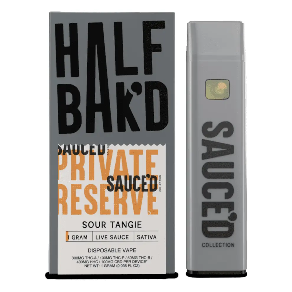 [T-1310-03] HALF BAK'D PRIVATE RESERVE 1G DISPOSABLE 5CT (SOUR TANGIE)