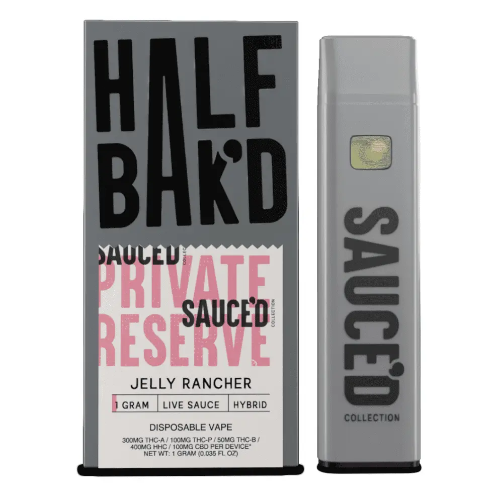[T-1310-04] HALF BAK'D PRIVATE RESERVE 1G DISPOSABLE 5CT (JELLY RANCHER)
