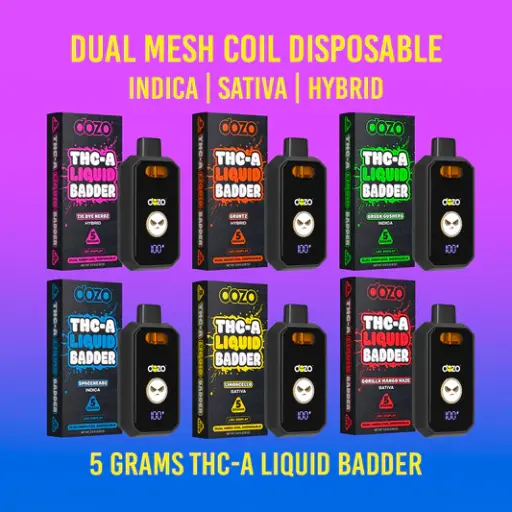 [T-1320-05] DOZO - THC-A Liquid Badder 5G Disposables (Spaceheadz - Indica)