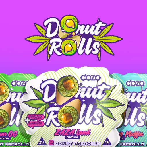 [T-1321-05] DOZO - THC A Donut Pre-rolls - 2 count (Purple  Cookies - Hybrid)