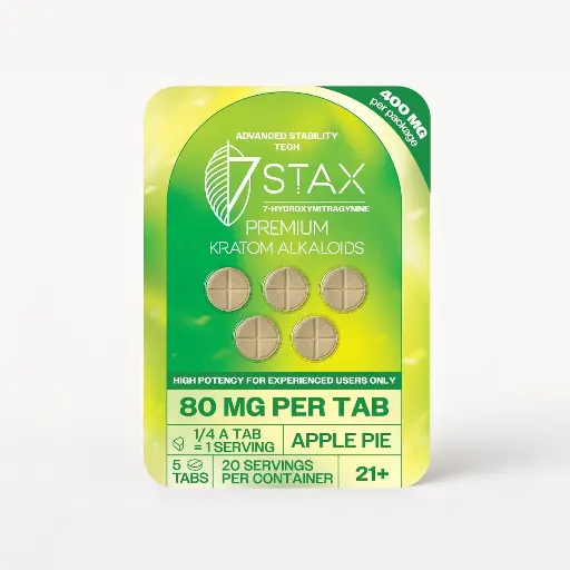 [T-1323-05] 7Stax Premium 7-OH Kratom Alkaloid Tablets 80MG Per Tablet (400mg – 5 Count) (Mint)