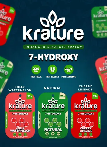 [T-1324-01] KRATURE 7-HYDROXY 220MG EXTRA STRENGTH TABLETS 4CT 10PK (Jolly Watermelon)