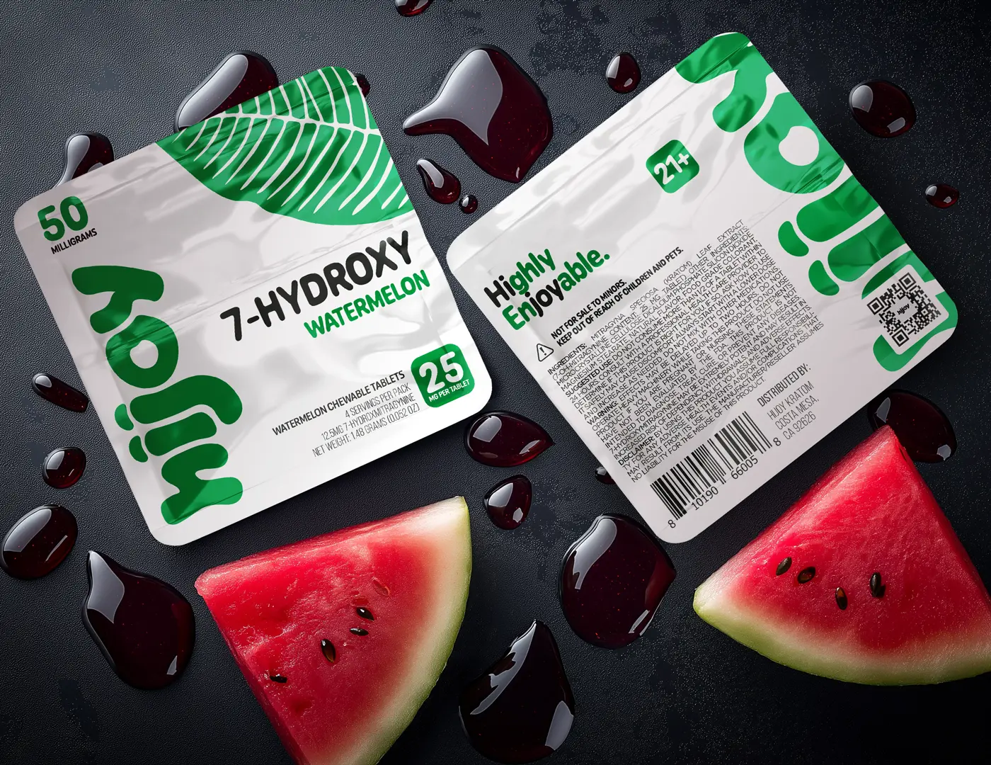 [T-1327-04] Hijoy 7-Hydroxy 40mg 2cap 20ct (Watermelon)