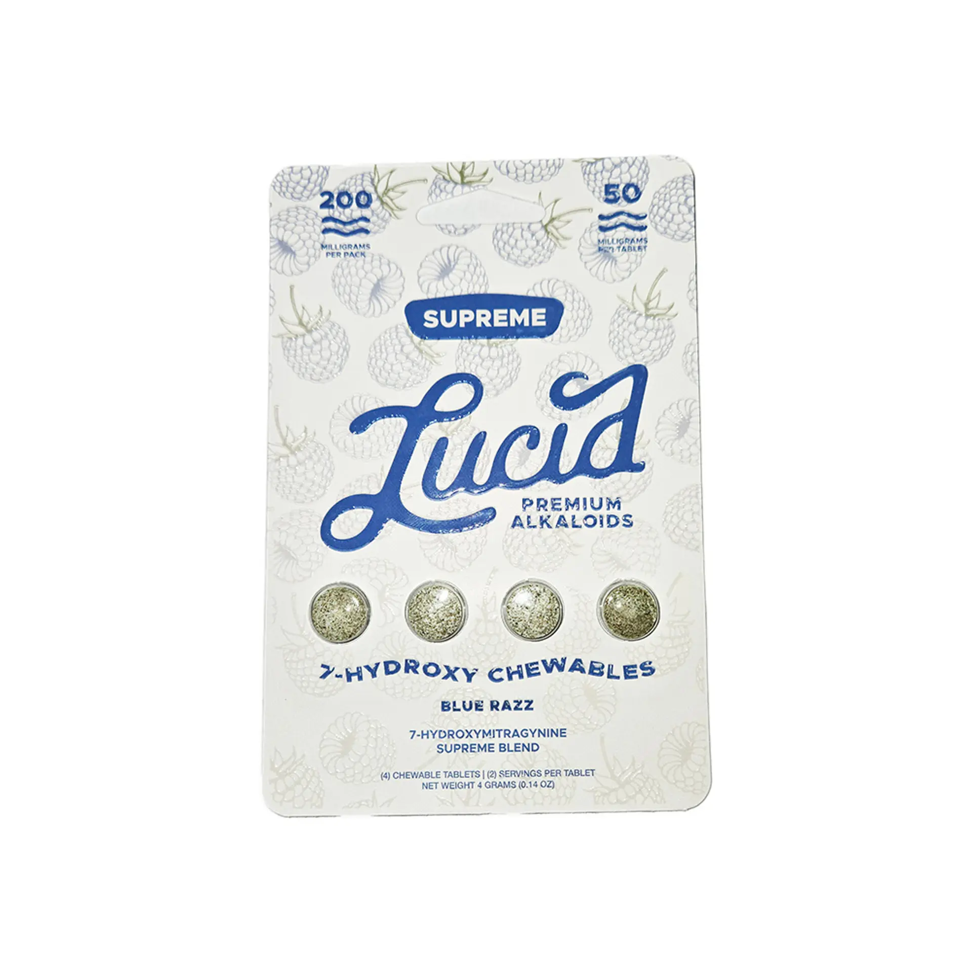 [T-1329-01] Lucid 7 Hydroxy 4Ct 10PK 200MG (Blue Razz)