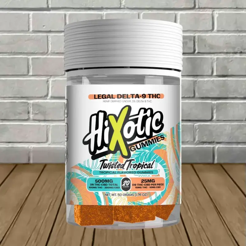 [T-1340-03] Hixotic Delta 9 THC + CBD Gummies 500mg  (Twisted tropical)