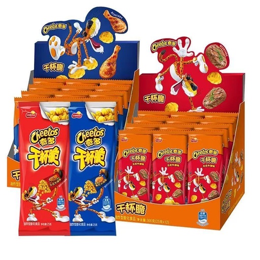 [Q-4899-01] Exotic Chips Cheetos Dry Cup Crisps 25G 12PK (Japanese Style BBQ)