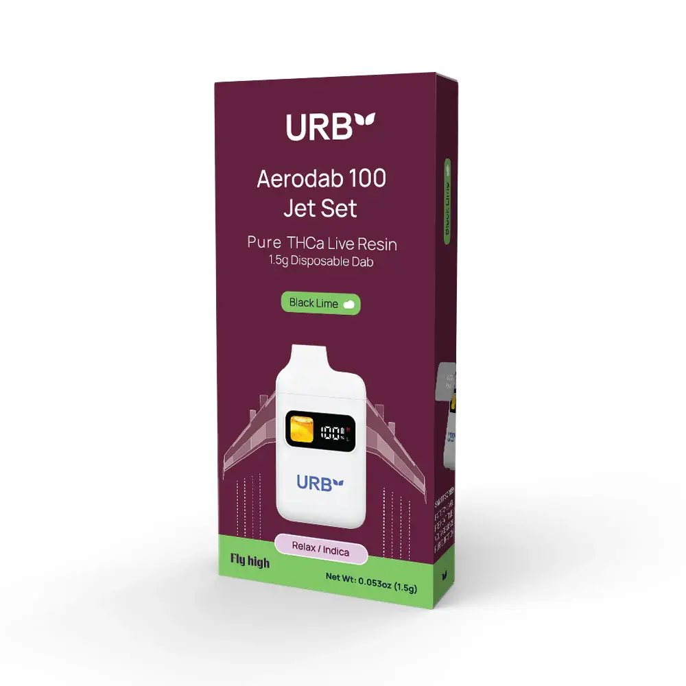 [T-1355-01] Aerodab 100 Jet Set 6ct 1.5g Disposable (Black Lime (Indica))