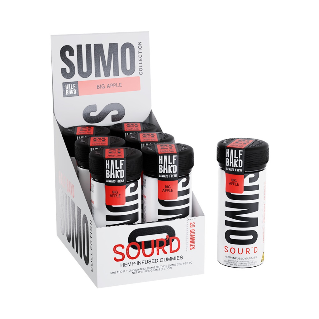  Half Bak'd D9 SUMO SOUR'D Gummies 25CT - 6 Pack