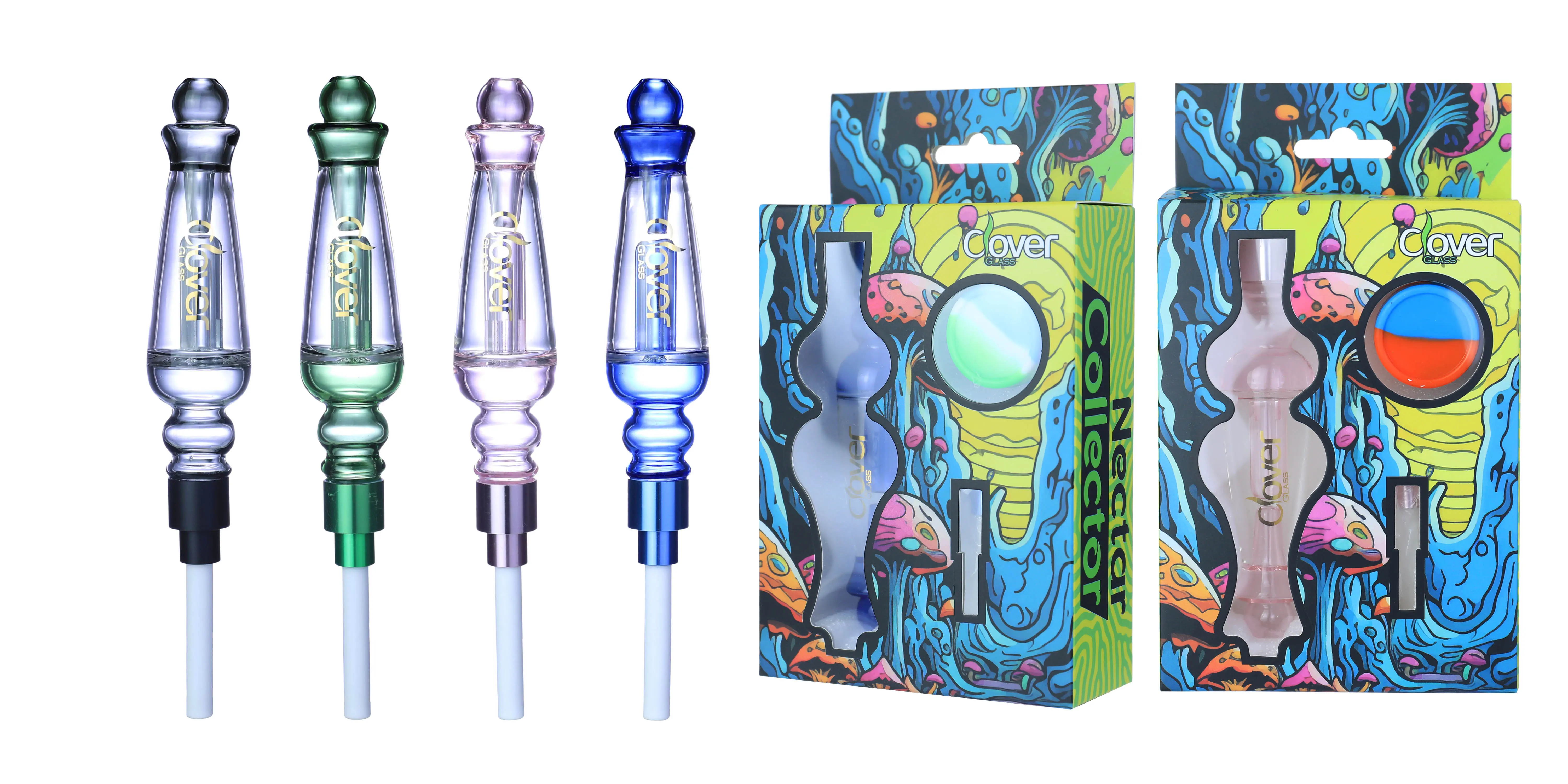 [T-1376-10] Clover Nectar Collector Mix Color Ceramic Nail 6PK A Display (NC-269)