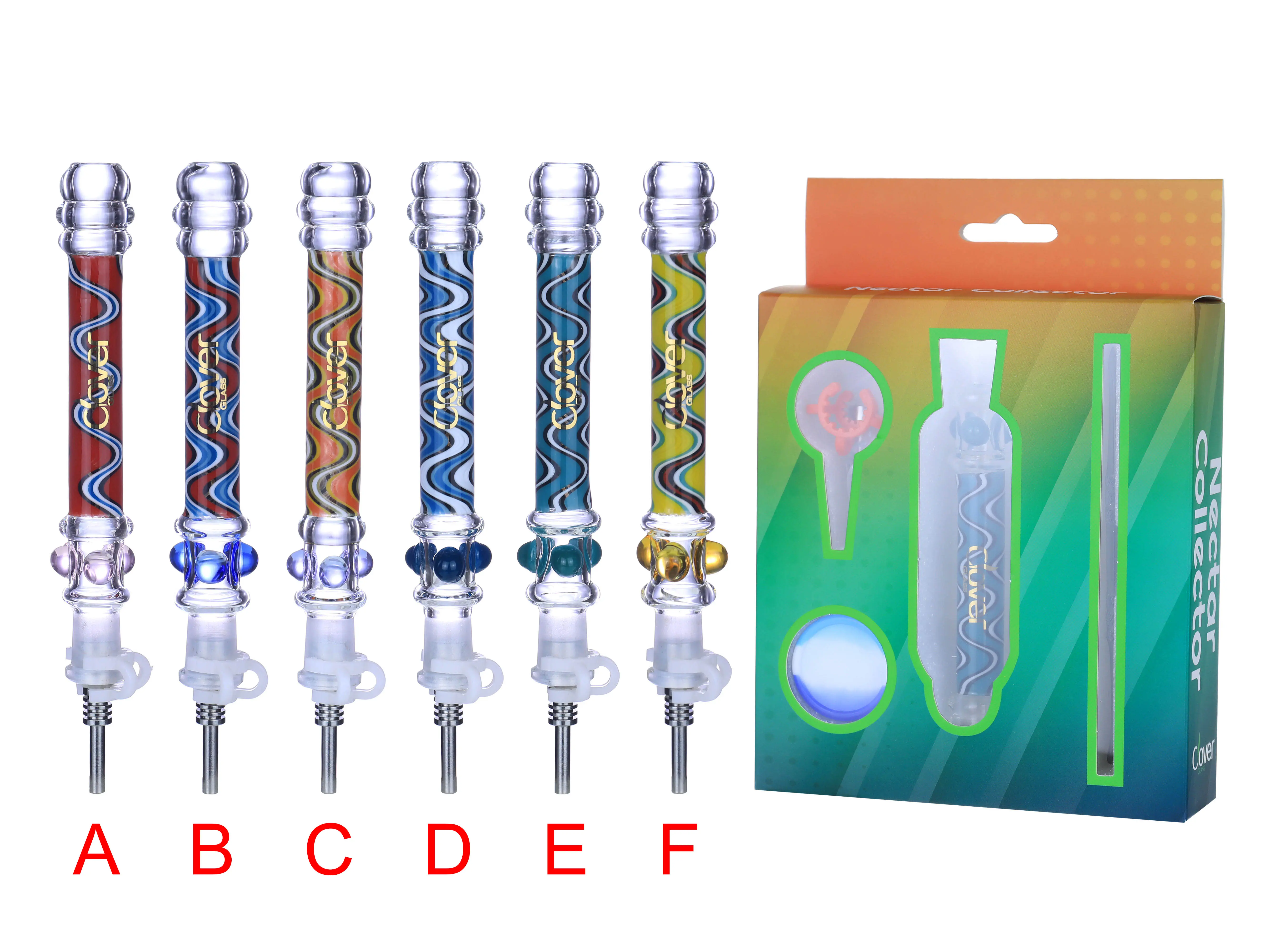 [T-1376-11] Clover Nectar Collector Mix Color Ceramic Nail 6PK A Display (NC-202)