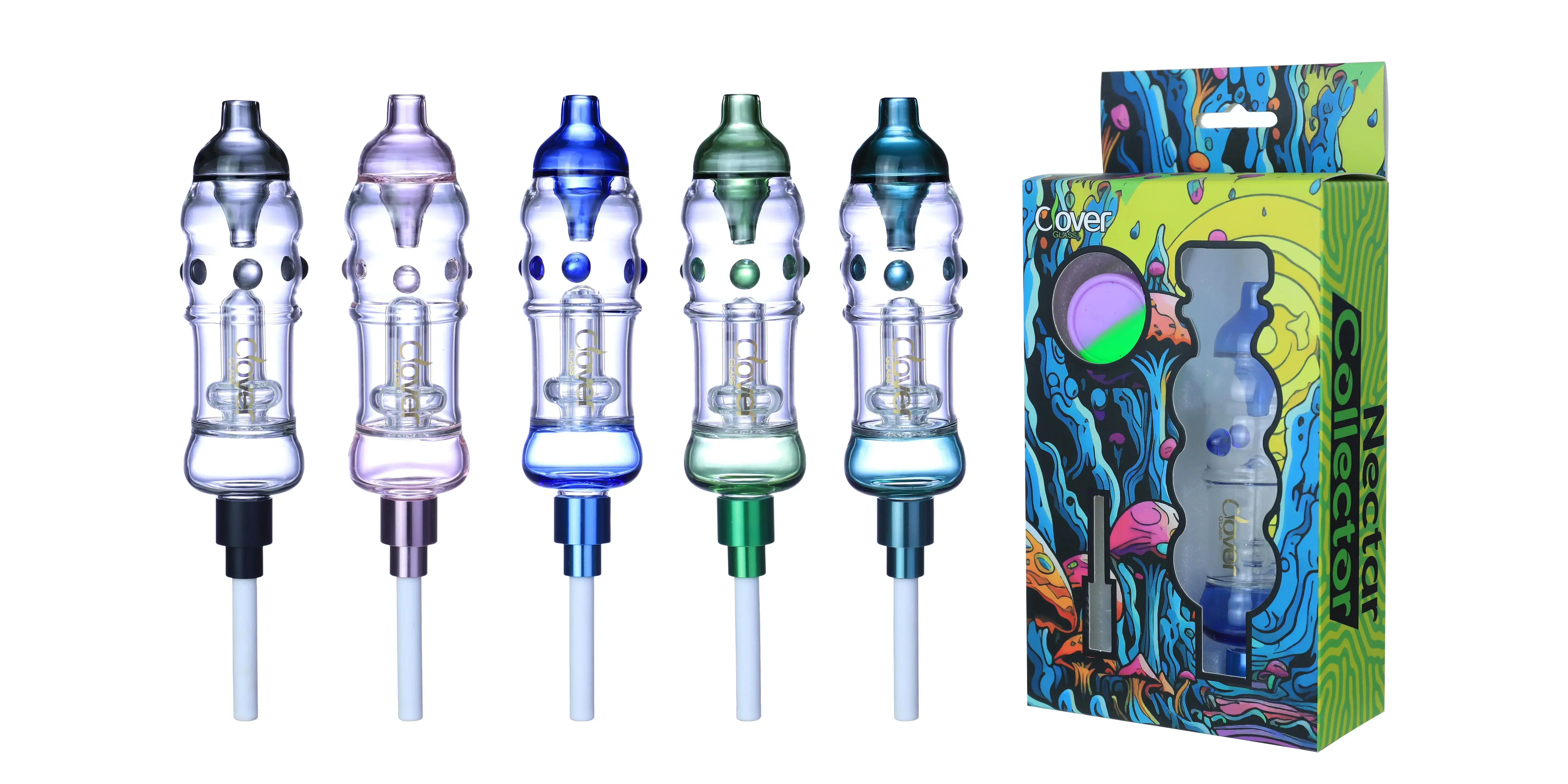 [T-1376-13] Clover Nectar Collector Mix Color Ceramic Nail A Display (NC-191)