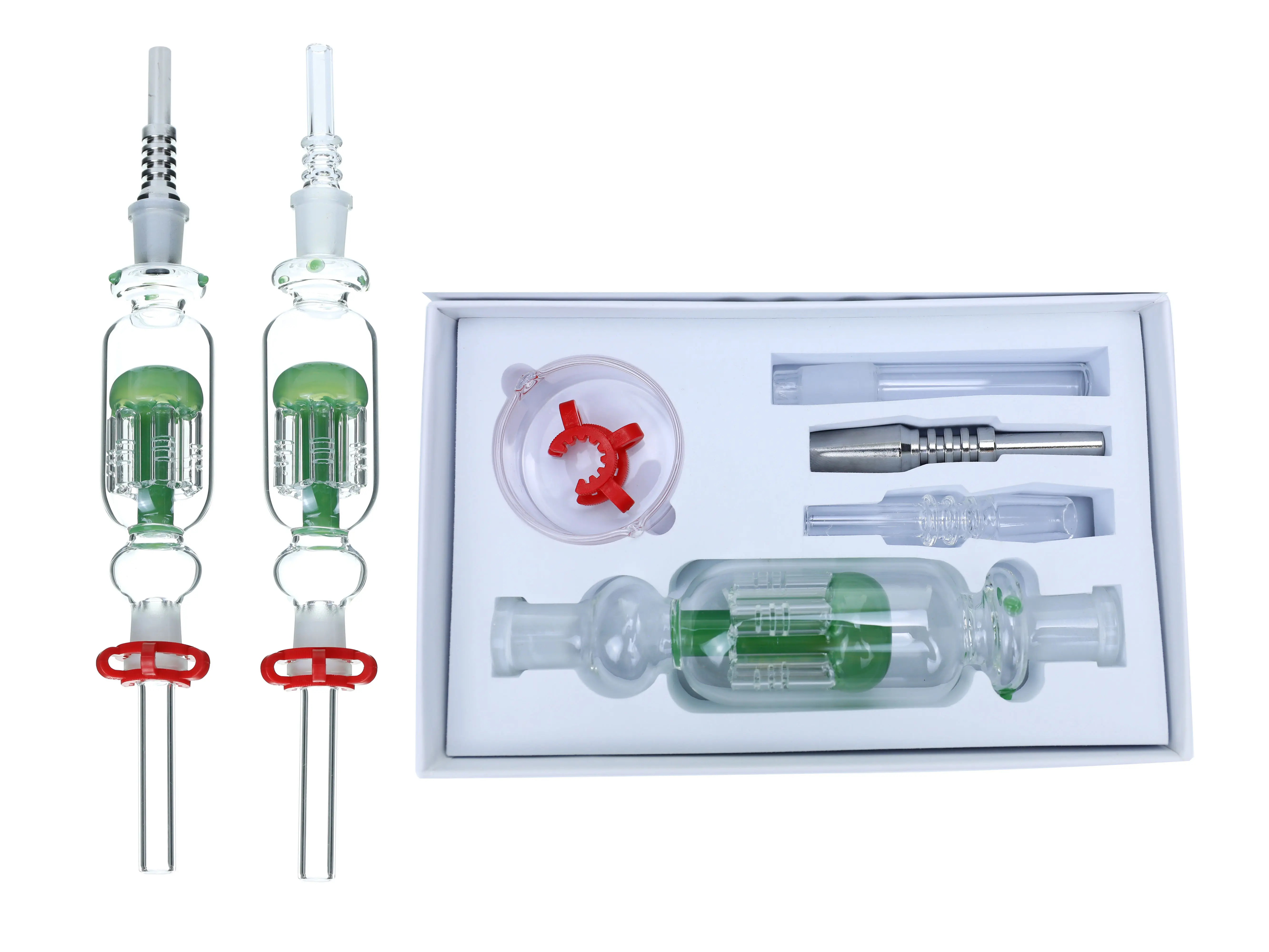 [T-1376-16] Clover Nectar Collector Mix Color Ceramic Nail 6PK A Display (NC-08)