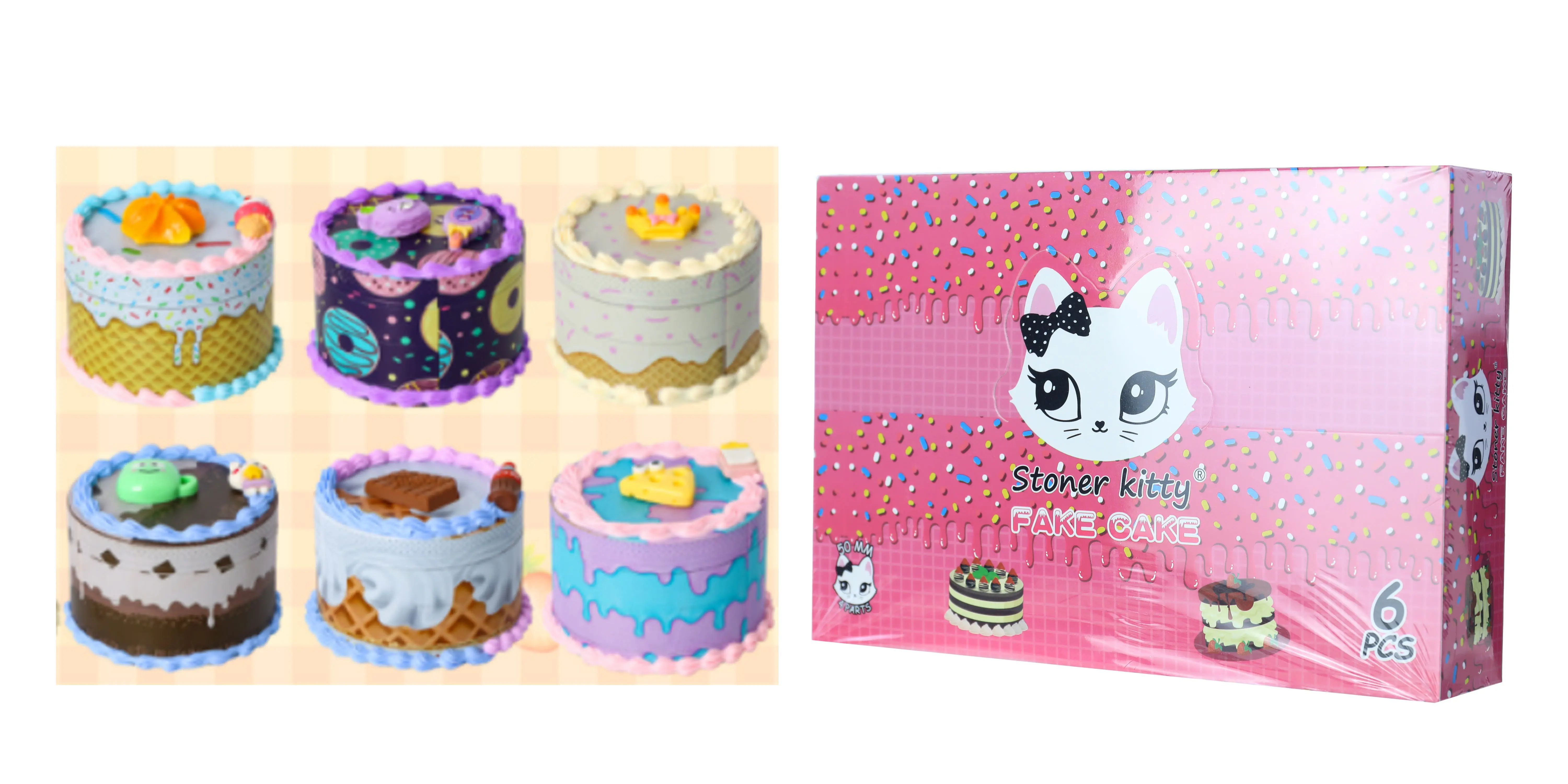 [T-1377-04] Clover Grinder Zinc Alloy  4 Part 6PC Display (GX-2384 40*35MM)