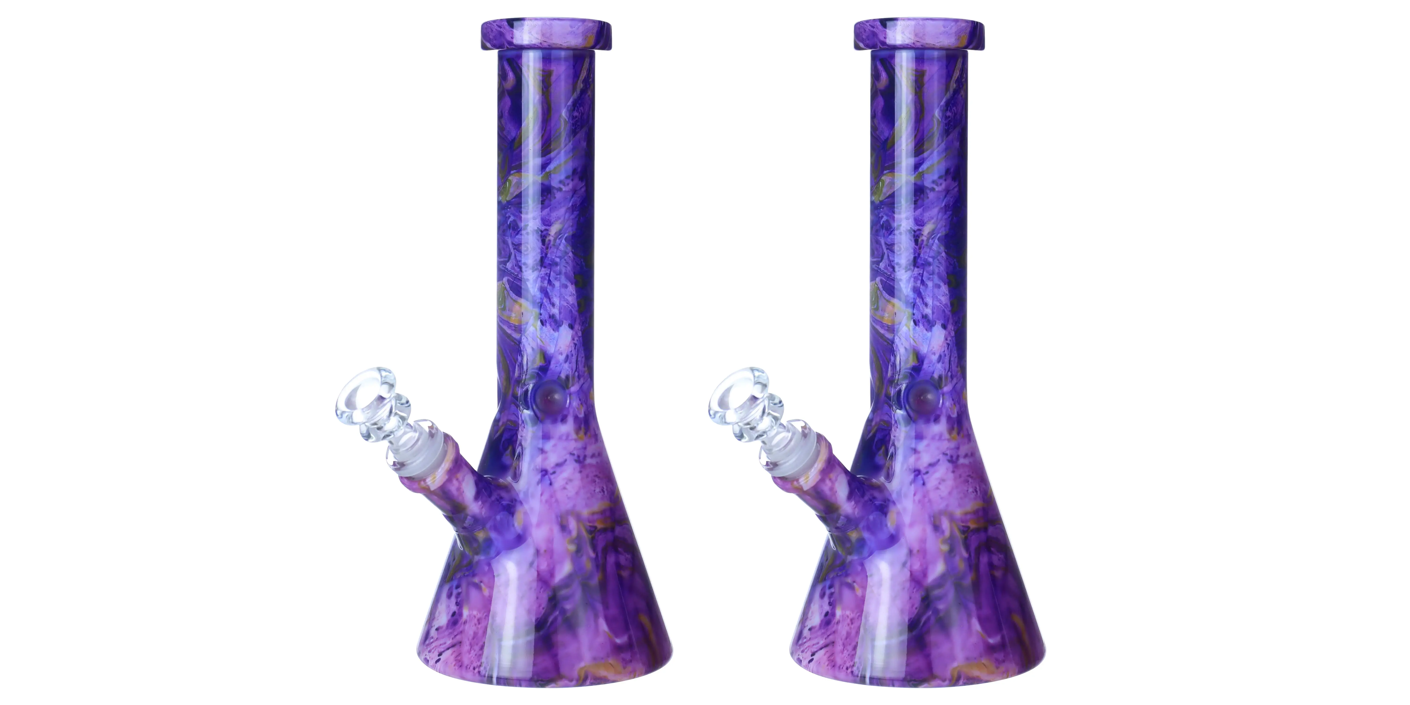 [T-1385-01] Clover Waterpipe Beaker Color Full 10Inch (Purple)