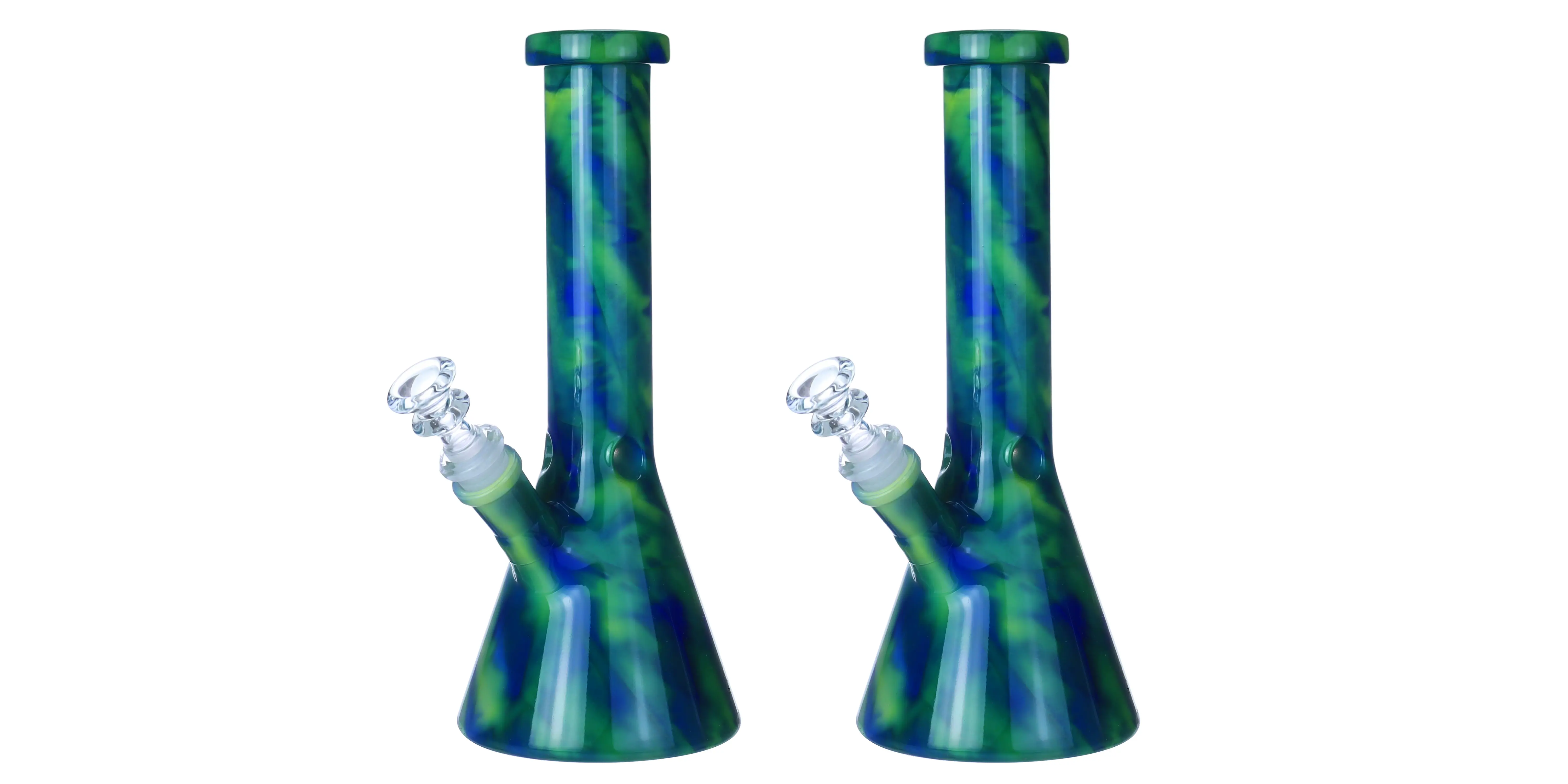 [T-1385-02] Clover Waterpipe Beaker Color Full 10Inch (Green)
